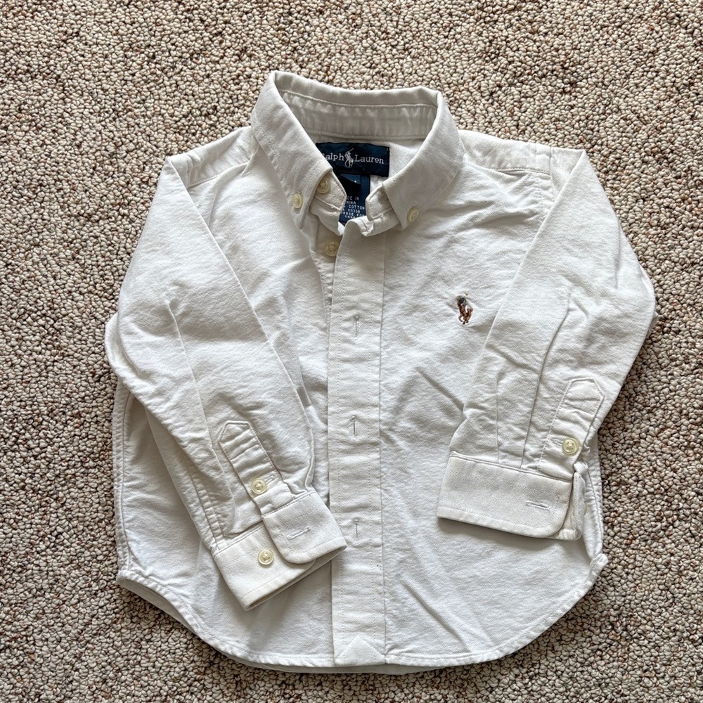 Ralph Lauren Cream Button-Down Shirt
